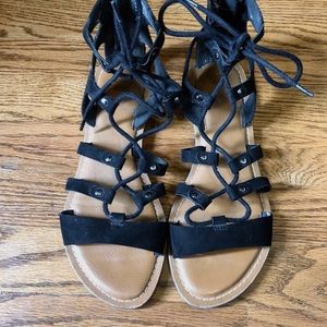 Black Suede Gladiator Sandals